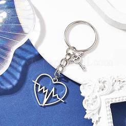 Valentine's Day Heart Alloy Pendant Keychain&nbsp;KEYC-JKC00625-01