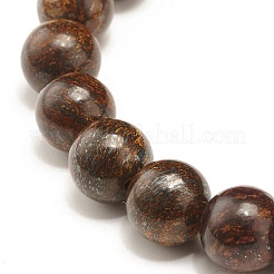 9mm Natural Bronzite Beads Stretch Bracelet for Men Women&nbsp;BJEW-JB07236