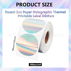 Round Dot Paper Holographic Thermal Printable Label Stickers&nbsp;STIC-WH0004-43