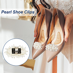 1 Pair Plastic Imitation Pearl Shoe Buckle Clips&nbsp;AJEW-FG0004-26