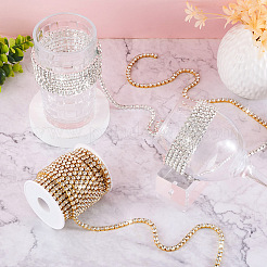 Brass Rhinestone Strass Chains&nbsp;CHC-TAC0005-03G