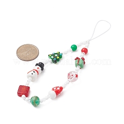 Christmas Handmade Lampwork Mobile Straps&nbsp;HJEW-TA00012