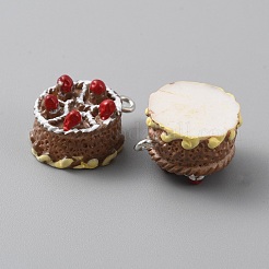 Opaque Resin Pendants&nbsp;RESI-WH0077-27B