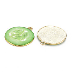 Light Gold Alloy Enamel Pendants&nbsp;ENAM-S126-120