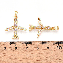 Brass Micro Pave Cubic Zirconia Pendants&nbsp;KK-T070-83G