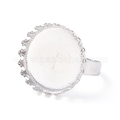 Adjustable 304 Stainless Steel Finger Rings Components&nbsp;STAS-WH0032-01B