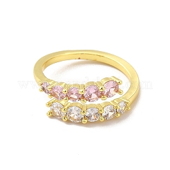 Clear & Pink Cubic Zirconia Adjustable Ring&nbsp;RJEW-C050-08G