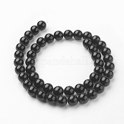 Natural Black Onyx Beads Strands&nbsp;G-G735-60-8mm-A