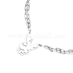 Fashionable Hip-hop 304 Stainless Steel Thorn Rabbit Pendant Necklaces for Women's Daily Wear&nbsp;QJ4694