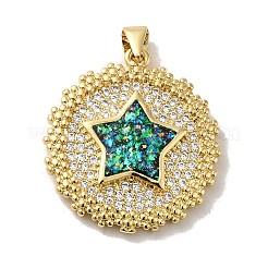 Rack Plating Brass Micro Pave Cubic Zirconia Pendants&nbsp;X-KK-D088-03G
