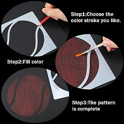 16Pcs Sports Ball Theme PET Plastic Drawing Painting Stencils Templates&nbsp;DIY-WH20002-09