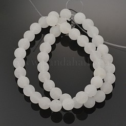 Natural White Jade Round Beads Strands&nbsp;G-D662-8mm