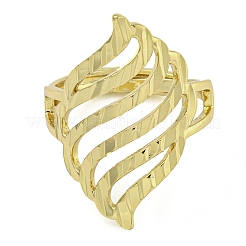 Hollow Geometry Brass Open Cuff Ring for Women&nbsp;RJEW-Z046-01G