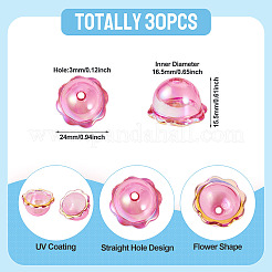 30Pcs UV Plating Acrylic Bead Caps&nbsp;PACR-TA0001-20A
