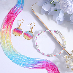 12 Strands Transparent Gradient Color Glass Beads Strands&nbsp;GLAA-SC0002-01