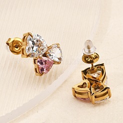 304 Stainless Steel Crystal Rhinestone Stud Earrings&nbsp;EJEW-G423-06G