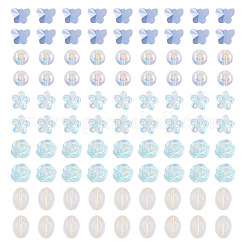 100Pcs 5 Styles Electroplate Transparent Glass Beads&nbsp;EGLA-TA0013-35A