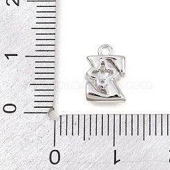 26Pcs Brass Micro Pave Clear Cubic Zirconia Charms&nbsp;KK-Z151-18P