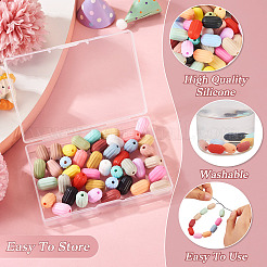 42Pcs 21 Colors Oval Silicone Focal Beads&nbsp;SIL-TA0001-69