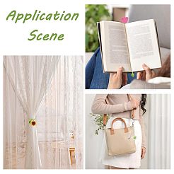 6Pcs 6 Styles Woven Polyester Flower Bookmarks&nbsp;AJEW-GL0003-54