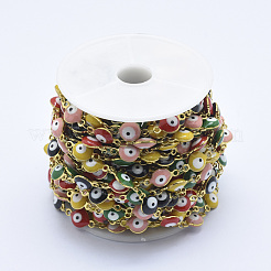 PVD Vacuum Plating Handmade Enamel Beaded Chains&nbsp;CHC-P005-12G