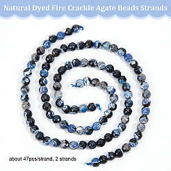 2 Strands Natural Dyed Fire Crackle Agate Beads Strands&nbsp;G-OC0004-32
