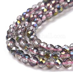 Transparent Electroplate Glass Beads Strands&nbsp;GLAA-H021-01B-HP02
