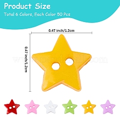 300Pcs 6 Colors Acrylic Buttons&nbsp;BUTT-DJ0001-12