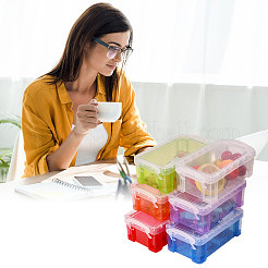 6Pcs 6 Colors Transparent Plastic Stackable Mini Organizer Bead Containers with Locking Lid&nbsp;CON-BC0007-66
