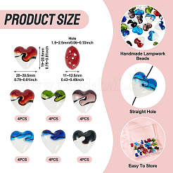 24Pcs 6 Colors Handmade Lampwork Beads&nbsp;LAMP-CW0001-09