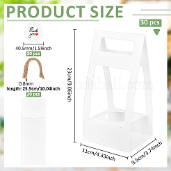 30Pcs Rectangle Paper Foldable Flower  Plant Carrier Boxes with Handle and Window&nbsp;DIY-BC0017-97B