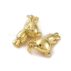 Brass Micro Pave Cubic Zirconia Pendants&nbsp;KK-P308-20G
