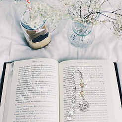 12Pcs Tibetan Style Alloy Bookmark Findings with Holes&nbsp;AJEW-SC0004-43