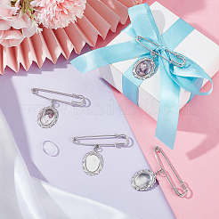 DIY Blank Oval 316 Surgical Stainless Brooches DIY Making Kits&nbsp;JEWB-AB00025