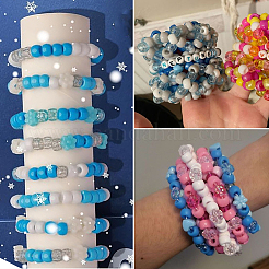 1000Pcs Plastic Pony Beads & Flower Acrylic Beads Sets&nbsp;DIY-SP0003-95C
