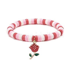 4Pcs 4 Style Handmade Polymer Clay Heishi Surfer Stretch Bracelets Set&nbsp;BJEW-JB08637