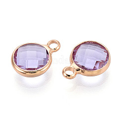 Golden Tone Brass Glass Charms&nbsp;X-GLAA-ZX008-24I-G