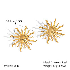 304 Stainless Steel Sun Stud Earrings&nbsp;HU6679-1