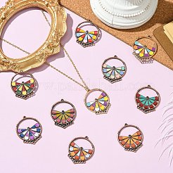 20Pcs 10 Colors Alloy Enamel Chandelier Component Links&nbsp;ENAM-CJ0007-01