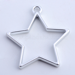 Rack Plating Alloy Star Open Back Bezel Pendants&nbsp;X-PALLOY-S047-40B-FF