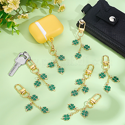 8Pcs Alloy Enamel Clover Pendant Decorations&nbsp;HJEW-PH02206