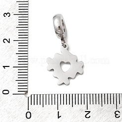 304 Stainless Steel Colorful Enamel European Dangle Charms&nbsp;STAS-D153-01A-P