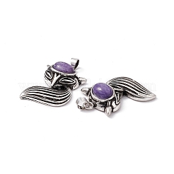 Natural Charoite Pendants&nbsp;KK-A173-02AS-02
