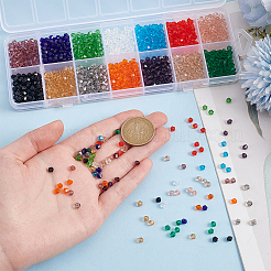 14 Strands 14 Colors Imitate Austrian Crystal Bicone Glass Beads Strands&nbsp;GLAA-GO0001-21