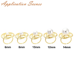 Rack Plating Brass Open Cuff Ring Settings&nbsp;KK-Z071-30G