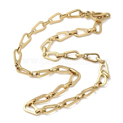 304 Stainless Steel Teardrop Link Chain Necklaces for Women&nbsp;NJEW-R012-02G