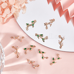 20Pcs 2 Colors Brass Micro Pave Cubic Zirconia Connector Charms&nbsp;KK-BBC0002-97