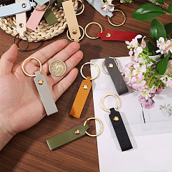 120Pcs 15 Colors PU Leather Keychains&nbsp;KEYC-GL0001-19