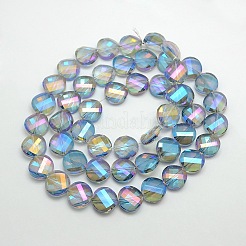 Electroplate Crystal Glass Flat Round Beads Strands&nbsp;EGLA-F062B-04