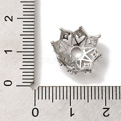 Brass Micro Pave Clear Cubic Zirconia Bead Caps&nbsp;KK-C072-01B-P